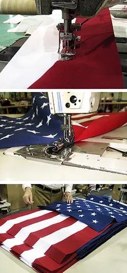 Production of an American Flag Made in the USA