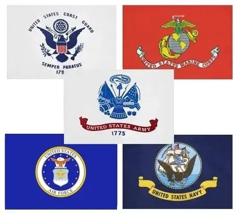 3’ x 5’ Nylon Armed Forces Outdoor Flag Set