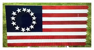 Joyce Cushman's wooden Betsy Ross flag