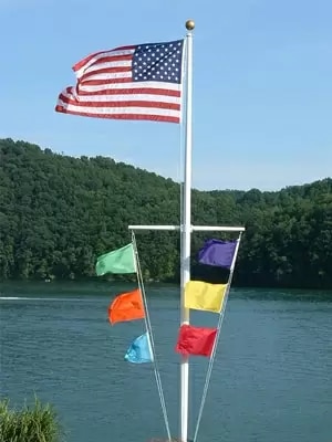 Nautical Flagpole and Solid Color Flags