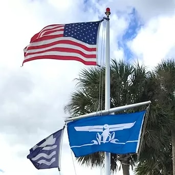 Nautical Flagpole with Custom Flag