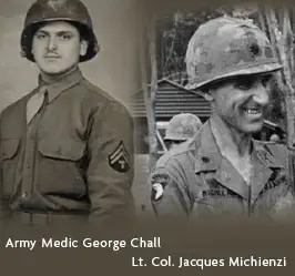 Army Medic George Chall and Lt. Col. Jacques Michienzi