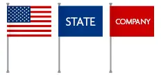 Flag order when flown on separate flagpoles