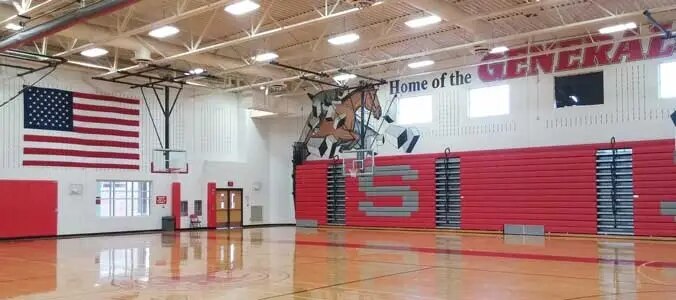 American Gym Flag in High School 