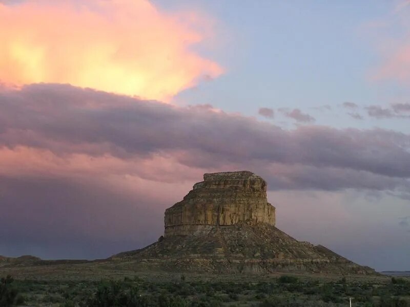 Fajada Butte at sunset