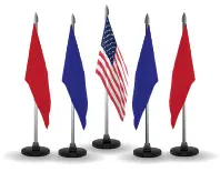 How to display U.S. flag alongside other flags in flag stands