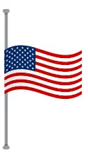U.S. flag at half staff