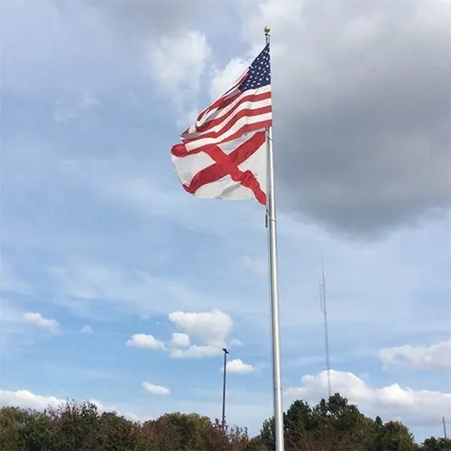 US and Alabama Flags