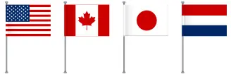 Flag Order with U.S. flag and international flags
