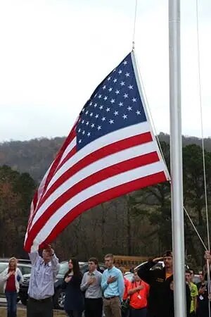 Kingston High School's new US flag