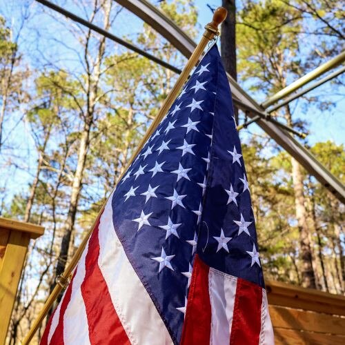 Beacon U.S. Flag on Wood Pole