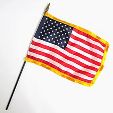 Mounted Polyester Fringed U.S. Flag