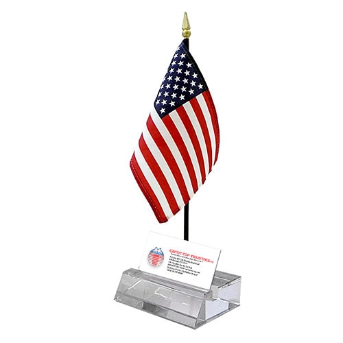 U.S. Flag And Crystal Card Holder