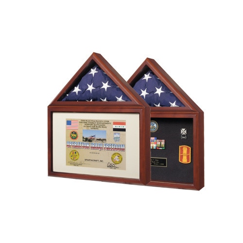 flag display case with awards