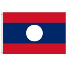 Lao flag red blue white circle