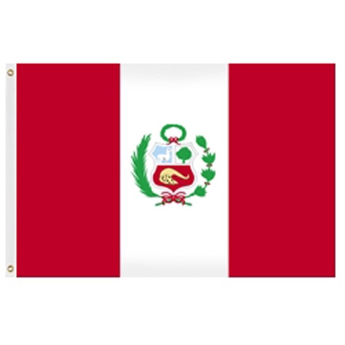 Peru national flag with coat of arm