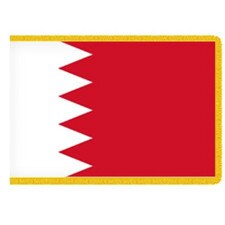 Bahrain flag with white serrated ed