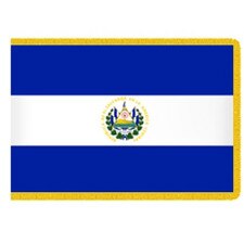 El Salvador flag with coat of arms