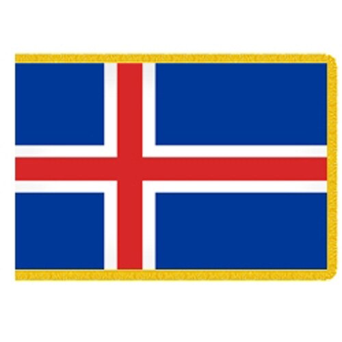 Iceland flag with yellow border