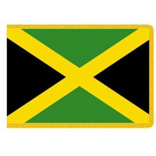 Jamaican flag with yellow trim
