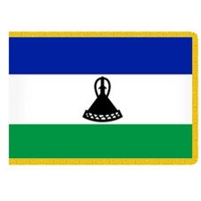 Lesotho flag with colored stripes