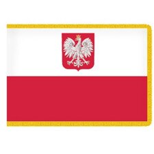 Poland flag with eagle emblem
