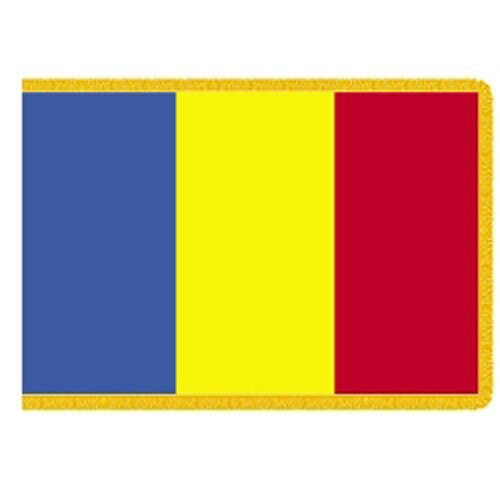 Romanian flag with blue yellow red