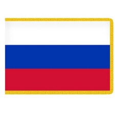 Russia flag with yellow border
