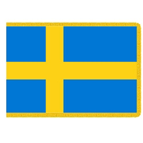 Swedish flag with blue and yellow