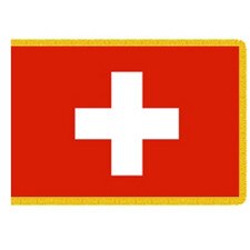 Swiss flag with white cross