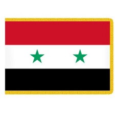 Syria flag with green stars and str