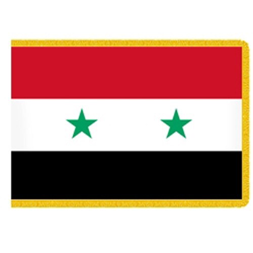 Syria flag with green stars and str