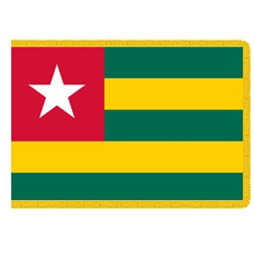 Togo flag red green yellow stripes