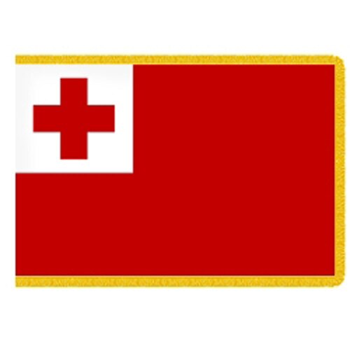 Tonga national flag with red backgr
