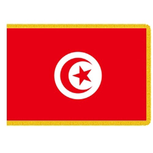 Tunisia flag red with symbols