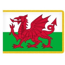 Welsh flag with red dragon symbol