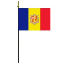 flag of andorra with emblem