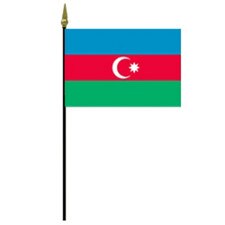 Azerbaijan flag on a black pole