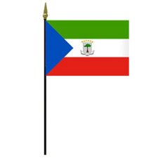 Equatorial Guinea flag on pole