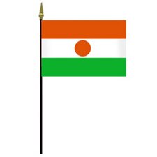 Niger flag with orange green stripe