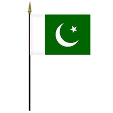 Pakistan flag on a black pole