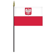 Poland national flag on a pole