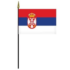 Serbian flag on a pole