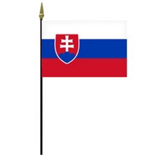 Slovak flag on black pole