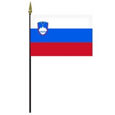 Slovenian flag on a pole