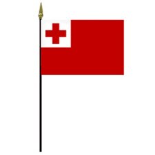 Tonga flag with red and white color