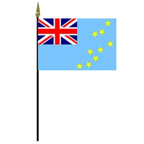 British Tuvalu flag on pole