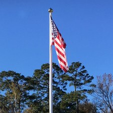 Tall White Flagpole with Fiberglass