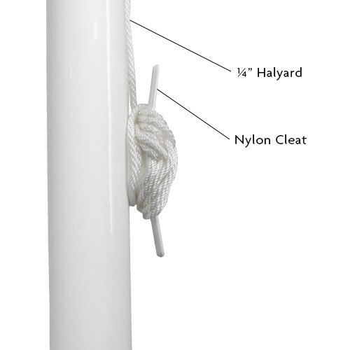 Nylon cleat with 1/4 inch halyard