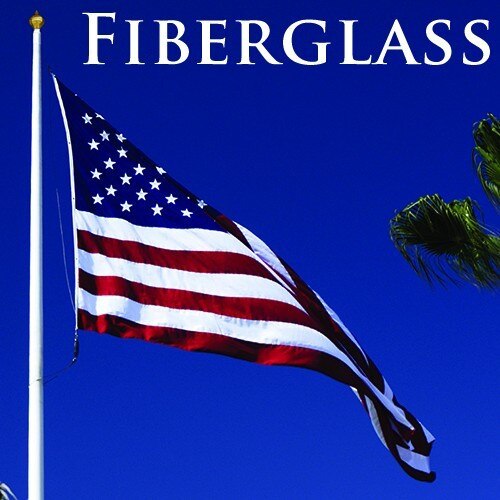 American flag on fiberglass pole